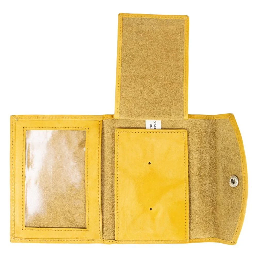 ID Badge Holder in Genuine Leather for Law Enforcement, Tan